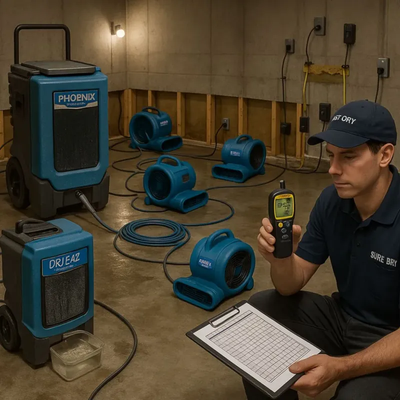 Structural Drying and Dehumidification process in Clarion, IA